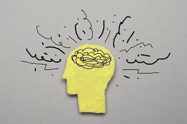 silhouette of head with stress